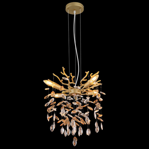 Wisząca lampa z kryształkami Queena 64138HG do kuchni nad stół złota