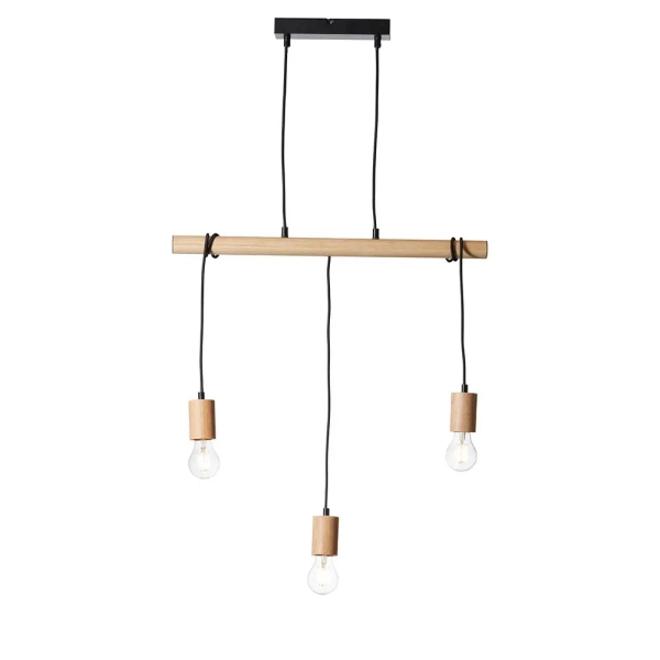 Lampa wisząca rustykalna Sven 101678 do salonu drewniana