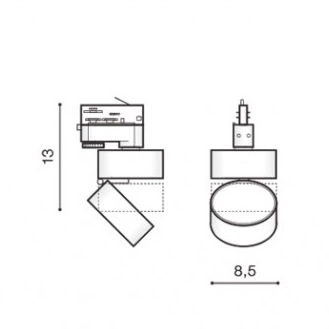 Ledowa lampa do 3-fazowego szynoprzewodu Mona 12W biała