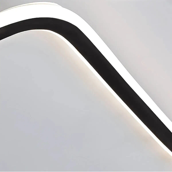 Prostokątny plafon Large LED 66W 3000K do holu czarny biały