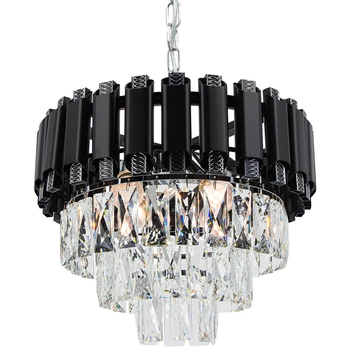 Zwieszany żyrandol Bilbao 6234/4 BL 8C glamour nad stół czarny chrom