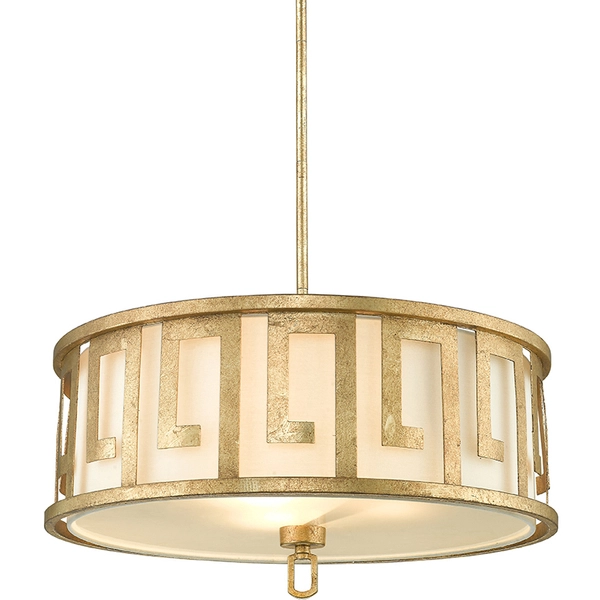 LAMPA wisząca GN-LEMURIA-P-L Elstead GILDED NOLA okrągła OPRAWA metalowa złota biała