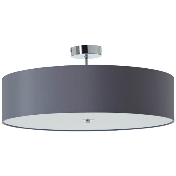 Okrągła lampa sufitowa Andria 93522/63 abażur chrom szary
