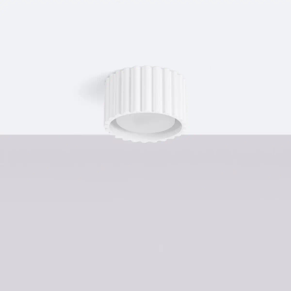 Ryflowana lampa sufitowa AURA SL.1782 do jadalni biała
