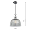 Industrialna wisząca lampa Rhode RHO8610 ryflowana chrom przydymiona