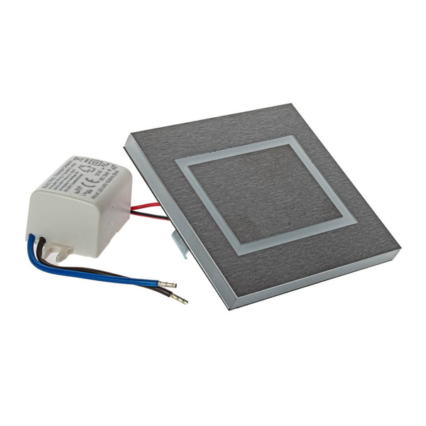 Schodowa lampa ścienna Evra EKS0391 LED 0,6W 4000K kwadratowa biały srebrny