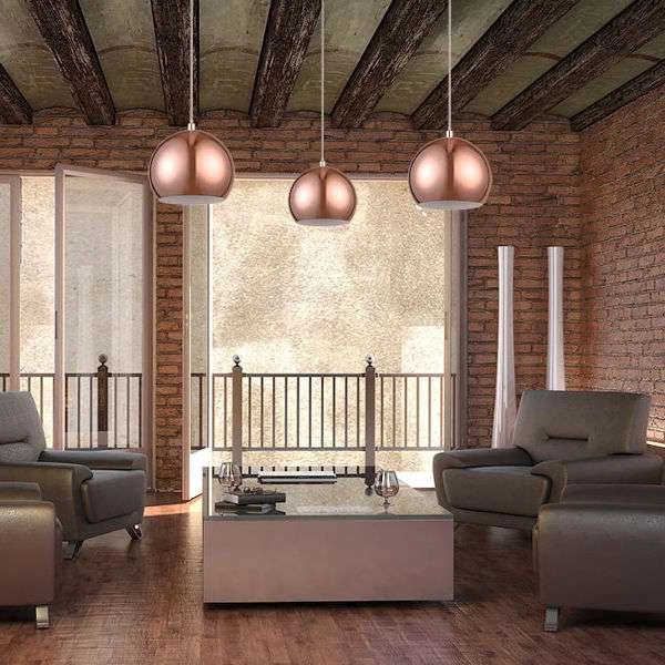 LAMPA wisząca RAME LP-2014/3P Light Prestige industrialna OPRAWA metalowa ZWIS kule balls miedziane