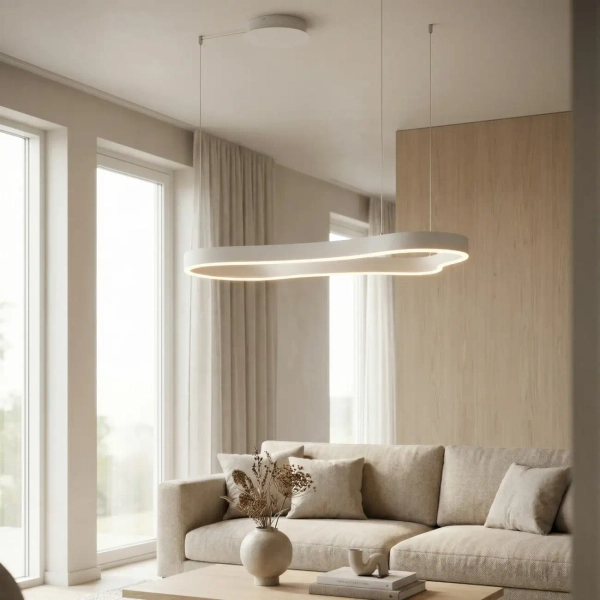 Dekoracyjna lampa wisząca ściemnialna MIRABELLA LED 48W 3000K AZ6752 biała aluminiowa