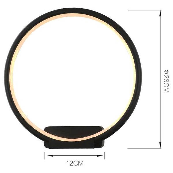 Kinkiet LAMPA ścienna MDECO SLIM/000101/4000/B okrągła OPRAWA metalowa LED 18W 4000K pierścień ring czarny