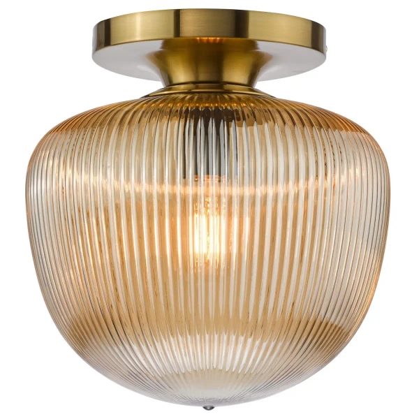Sufitowa lampa do salonu Abrielle ABR5206 szklana bursztynowa