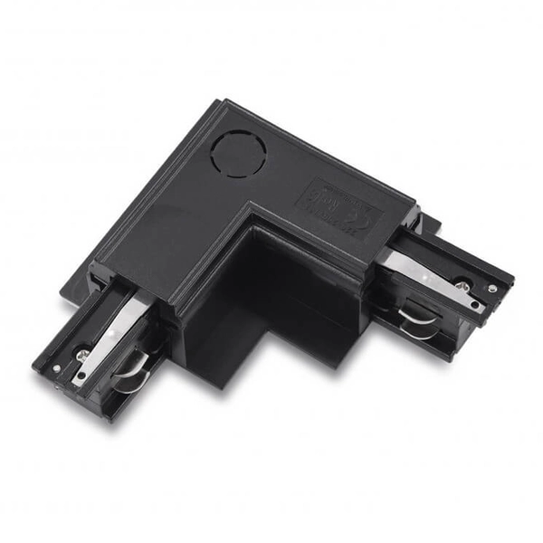 Kątowy L-łącznik podtynkowy Track AZ4298 do 3-fazowej szyny czarny prawy