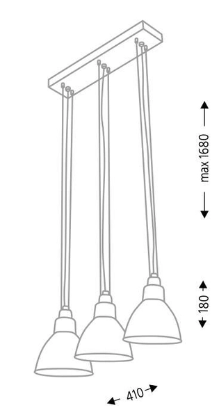 LAMPA wisząca DAISEN 5597 Shilo metalowa OPRAWA industrialna ZWIS listwa sufitowa czarna