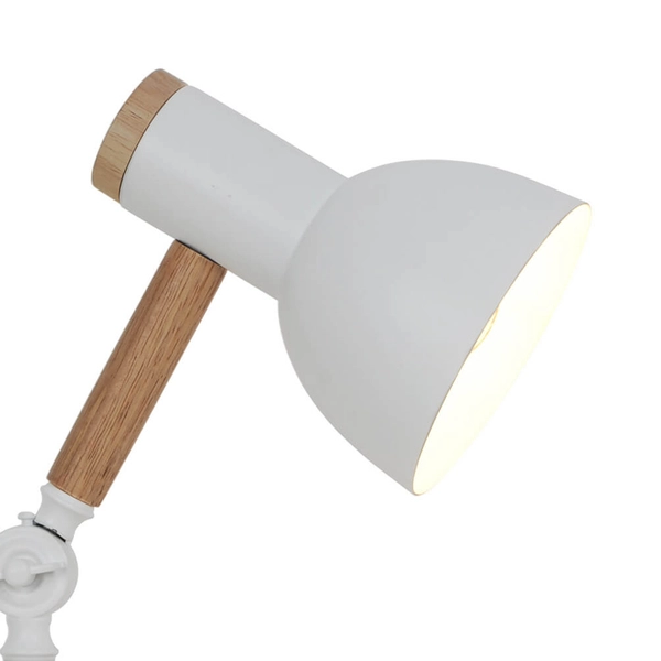 Regulowana lampka biurkowa Balbo T22004B-WH Zumaline biały drewniany