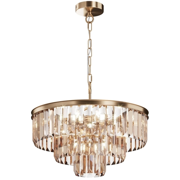 Żyrandol okrągły kryształ Revero MOD085PL-07G Maytoni na łańcuchu złoty