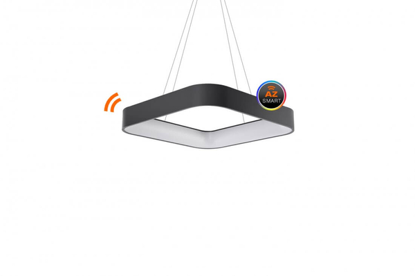 Kwadratowa lampa wisząca Solvent szara nad stół wifi