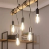 Industrialna wisząca lampa Cerveza ABR-LWL-5XE27 nad wyspę drewniana czarna