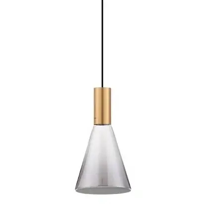 Stożkowa wisząca lampa SARDUNO LE45137 LED 8W 3000K złota szara