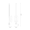 Pionowa lampa ścienna do czytania Torch ML1567 LED 6W+3W 4000K biały