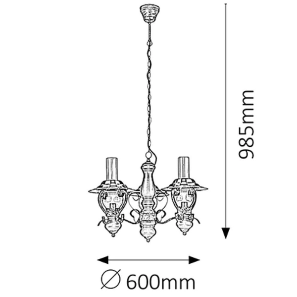 Wisząca lampa latarnia ENNA 7860 Rabalux retro zwis miedziana czarna