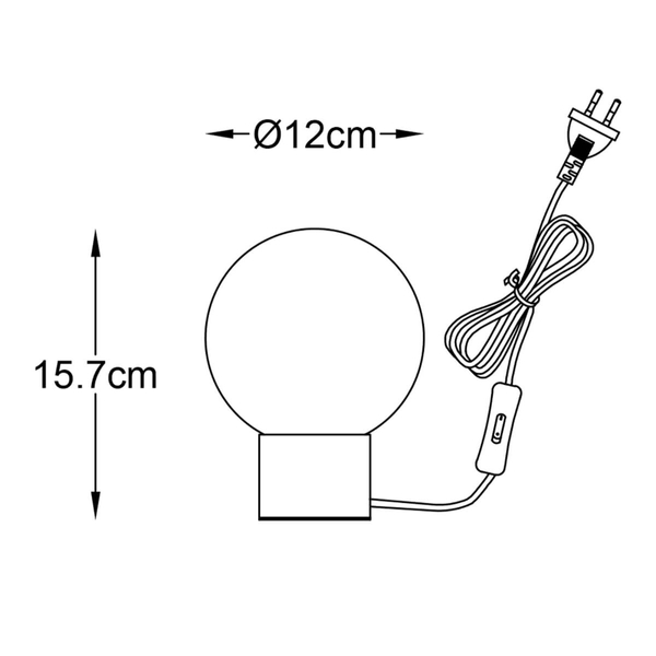 Kulista lampka stołowa Arcturus T0454-01A-P7FZ Zumaline przydymiony czarny