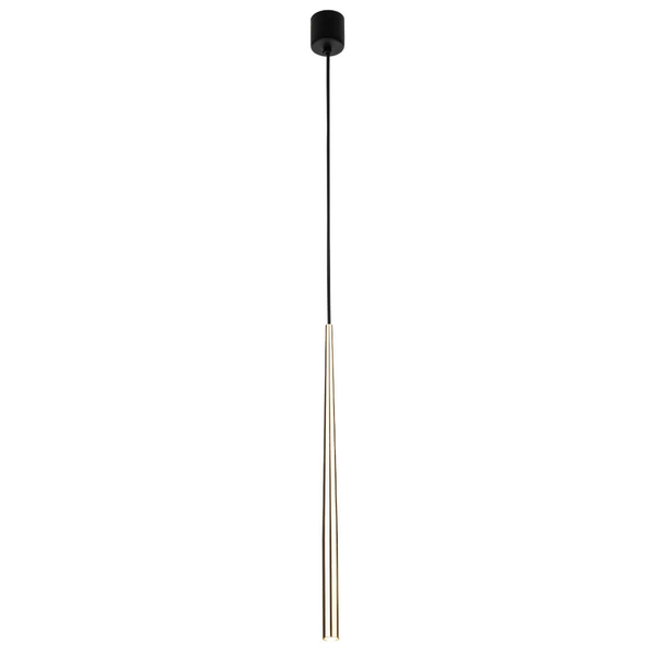 Lampa wisząca Piano 10116 tubka sopel do jadalni złota czarna