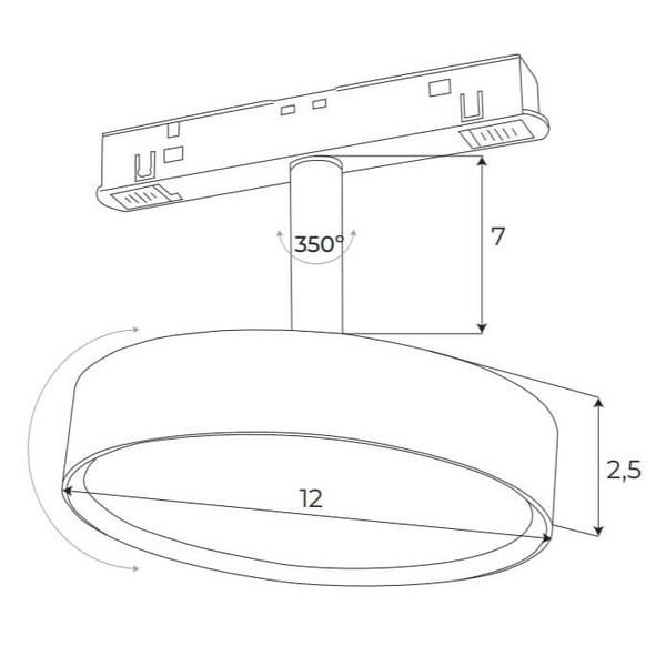 Reflektor do szyn magnetycznych Magnetic M0042N Maxlight LED 11,5W 3000K krążek biały