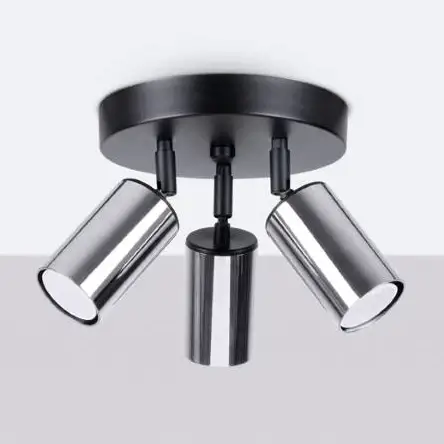 Regulowany plafon Winx SL.1369 Sollux tuba do kuchni chrom czarny