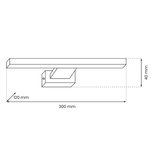 Kinkiet LAMPA ścienna SHINE ML029 Milagro metalowa OPRAWA LED 7W 4000K nad lustro do łazienki galeryjka IP44 chrom