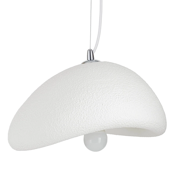 Zwisowa lampa jadalniana Stone DN426-300 kamień metalowa biała