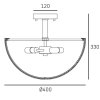 Lampa sufitowa do salonu Drayton C03395BR półkula metalowy mosiądz