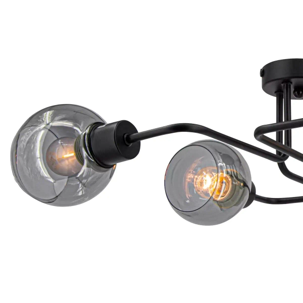 Industrialna lampa sufitowa 3040/4 BL balls do holu czarna