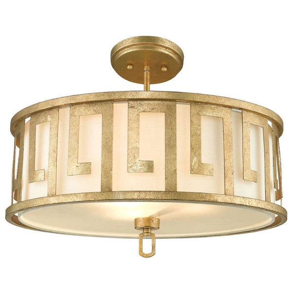 LAMPA wisząca GN-LEMURIA-P-L Elstead GILDED NOLA okrągła OPRAWA metalowa złota biała