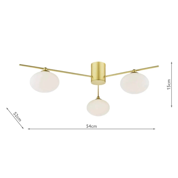 Kulista lampa sufitowa Jasper JAS5335 szklane białe złote