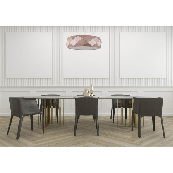 Złota wisząca lampa Reus LP-8069/1P GD Light Prestige okrągła glamour