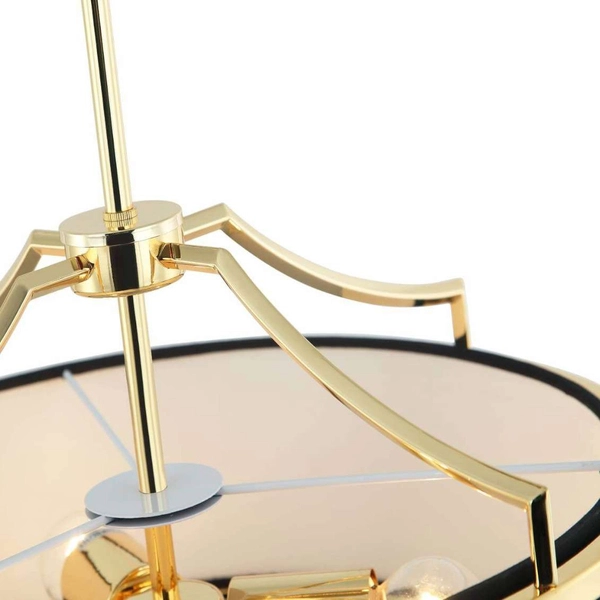 LAMPA okrągła Stanza Gold Nero S Orlicki Design wisząca OPRAWA abażurowa w stylu klasycznym czarna złota