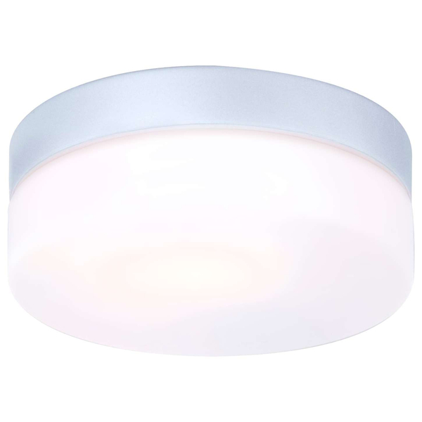 Zewnętrzna LAMPA sufitowa stropowa VRANOS 32111 Globo okrągła OPRAWA do łazienki PLAFON na taras outdoor IP44 biały srebrny