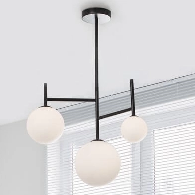 Sufitowa lampa kule URUAPAN LE42884 Luces Exclusivas do sypialni czarna biała