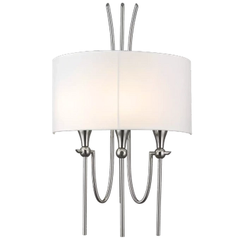 Designerska lampa ścienna Las Vegas abażurowa nikiel biała