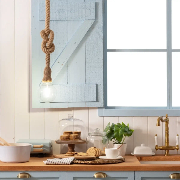 Salonowa lampa zwis Boho ABR-LW3-BH-E27 Abruzzo lina brązowa