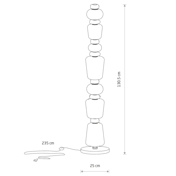 Podłogowa lampa do sypialni CERAMIC 11704 LED 34W 3000K biała szara