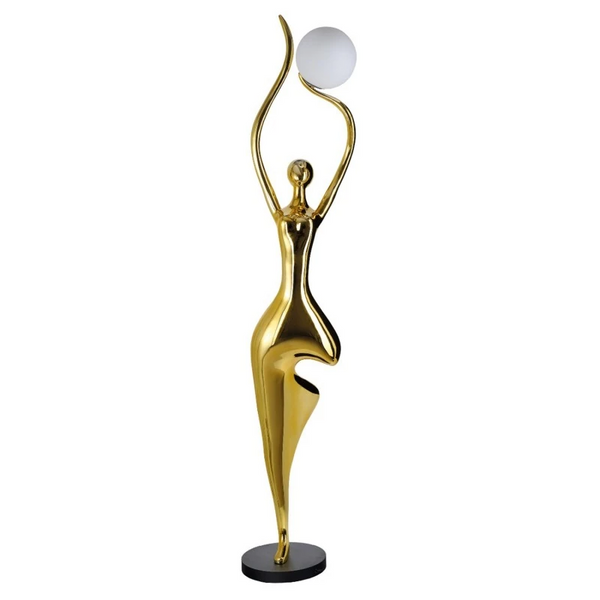 Designerska lampa podłogowa DEMETER złota biała AZ6784 1xE27