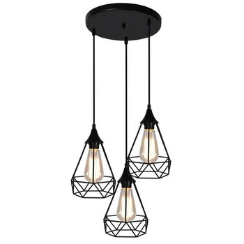 Industrialna lampa wisząca Graf 33-62918 druciana czarna