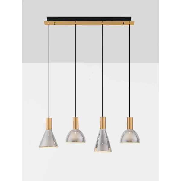 Designerska wisząca lampa SARDUNO LE45140 LED 27W 3000K złota szara