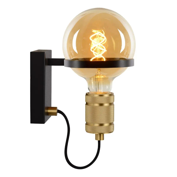 Industrialna lampa ścienna OTTELIEN 30271/01/30 Lucide bursztynowy czarny