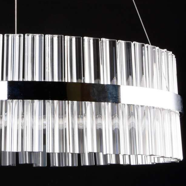 Glamour lampa wisząca VEN E1694/37W LED 37W 6500K okrąg przezroczysta chrom