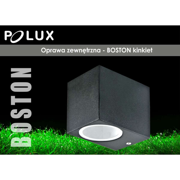 Zewnętrzna LAMPA ścienna BOSTON 303318 Polux ogrodowa OPRAWA elewacyjna KINKIET kostka na taras IP44 outdoor czarny