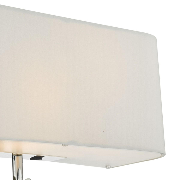 Ścienna lampa do salonu Ronda RON712L tkaninowa metal biały chrom