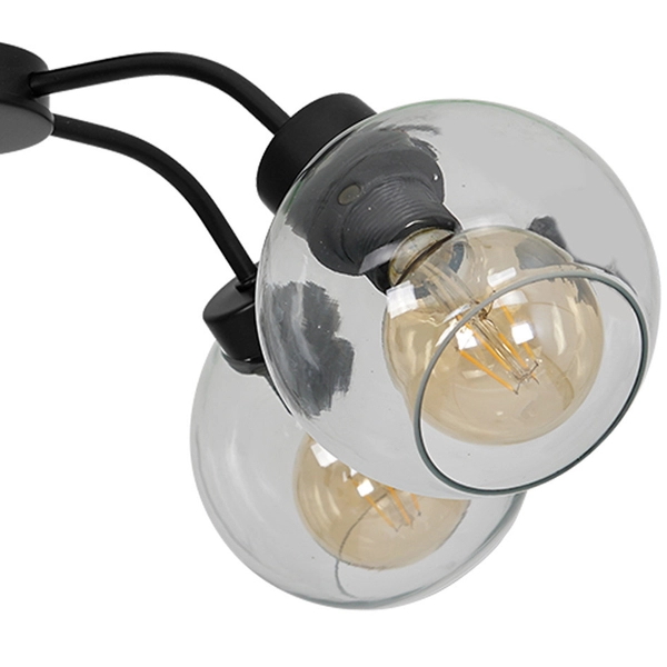 LAMPA sufitowa SOFIA MLP6596 Milagro skandynawska OPRAWA szklane kule czarne przezroczyste