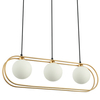 Modernistyczna LAMPA wisząca GROSETTA PND-53423-3-GD Italux owalny zwis do sypialni złoty biały