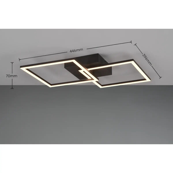 Sufitowa lampa TRAIL R64492132 czarna LED 20W 3000K 44cm kwadratowa